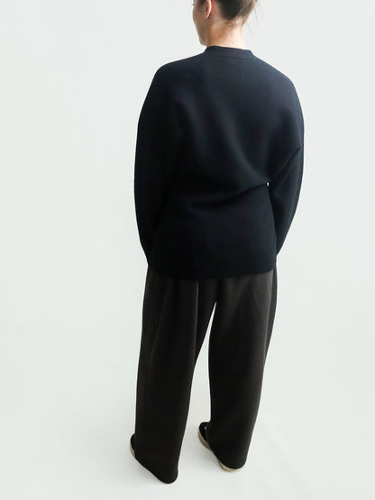 HOURGLASS FELTED CARDIGAN BLACK