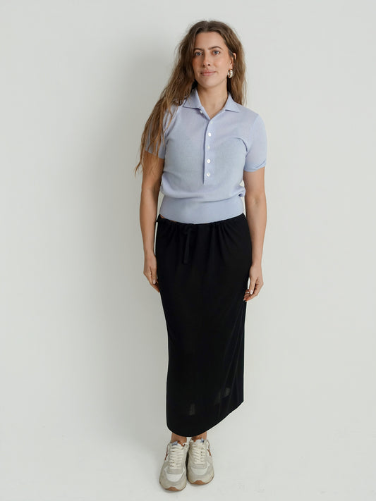 SILK SKIRT BLACK RHEA204