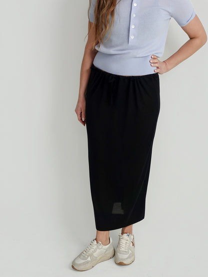 SILK SKIRT BLACK RHEA204