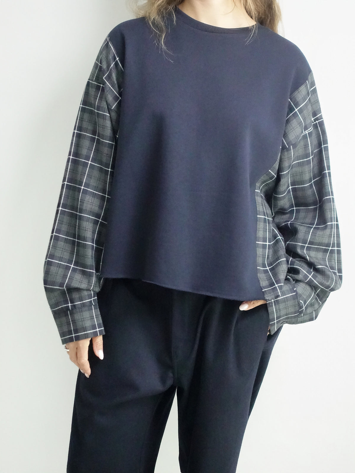 MARIANNE NAVY GREY CHECK