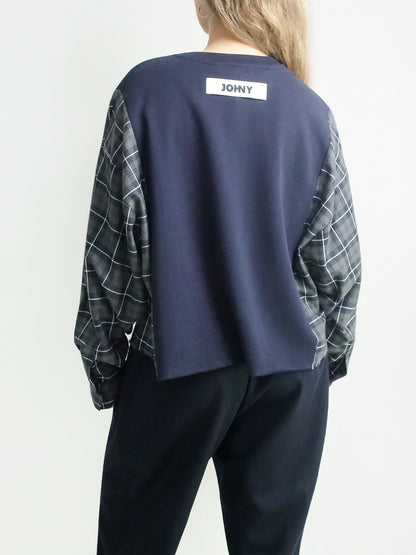 MARIANNE NAVY GREY CHECK