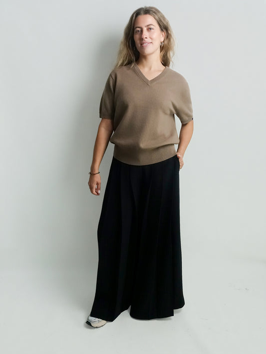 FULLY PLEATED TROUSERS BLACK