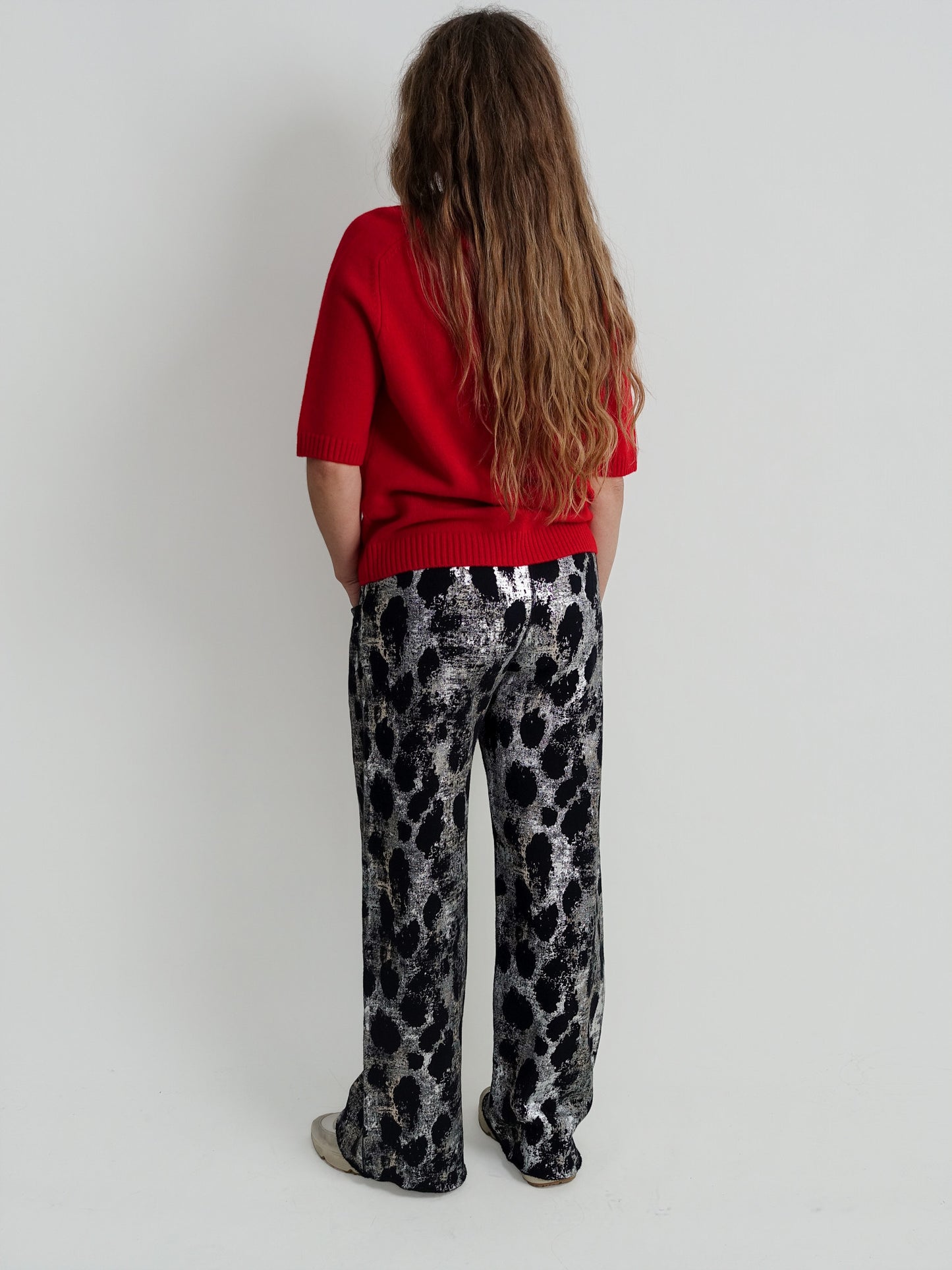 RELAXED SWEATPANT SILVER LEOPARD BLACK