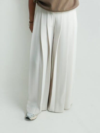 FULLY PLEATED TROUSERS IVORY