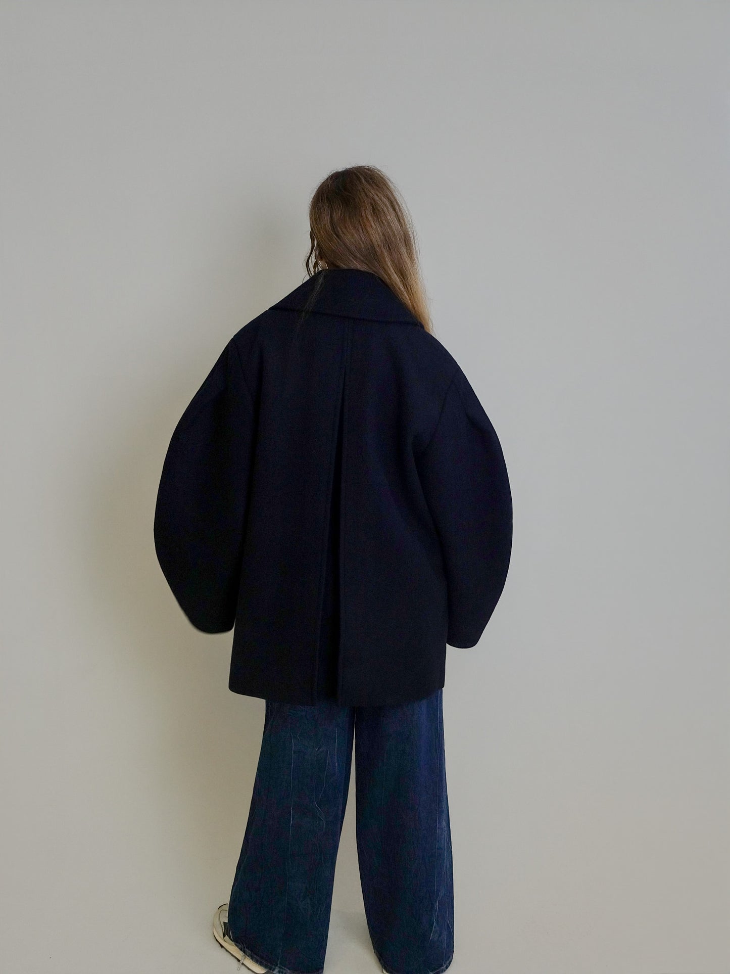 PEACOAT WOOL MIDI COAT SKY CAPTAIN