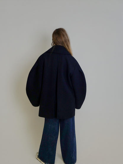 PEACOAT WOOL MIDI COAT SKY CAPTAIN