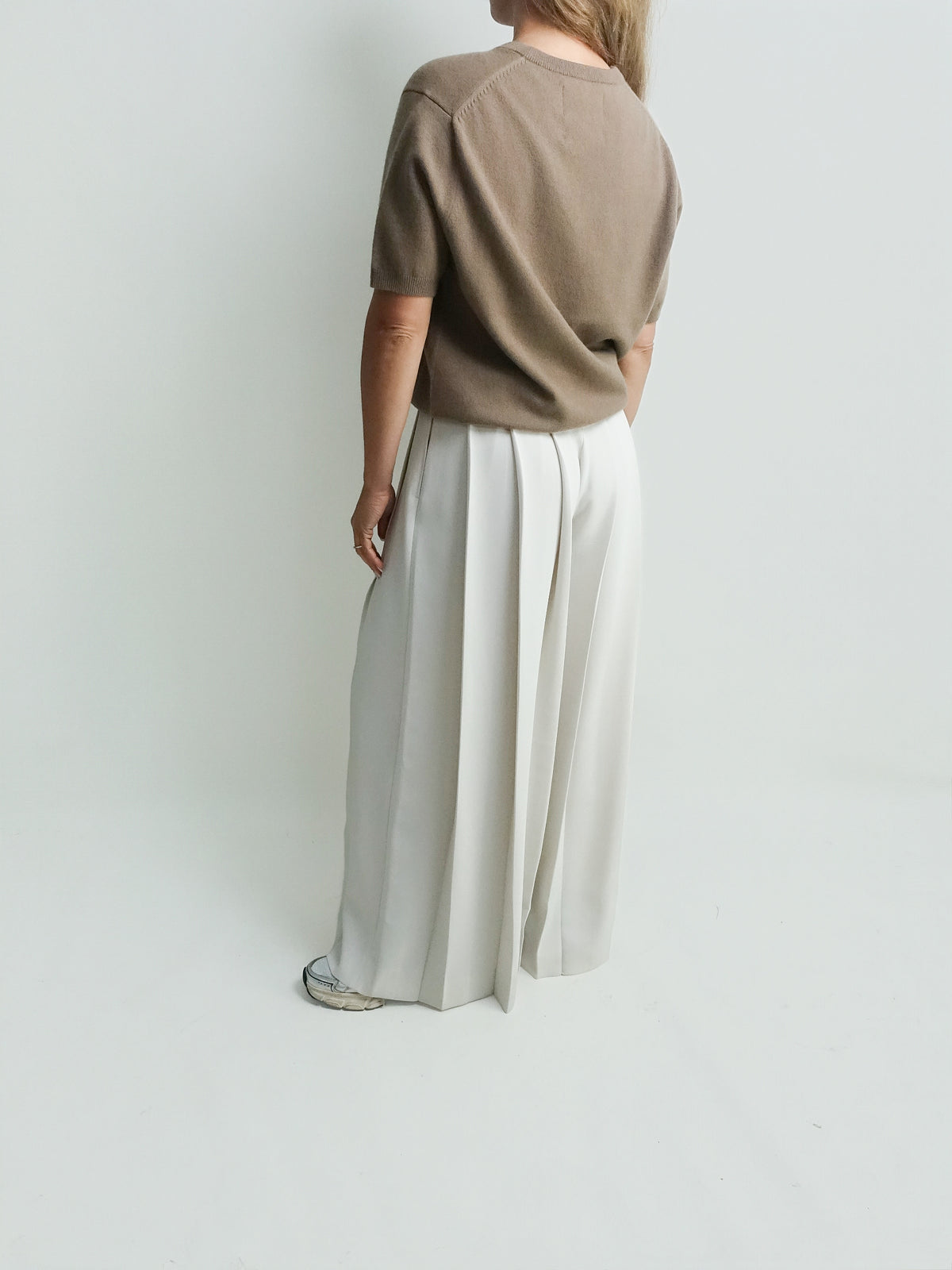 FULLY PLEATED TROUSERS IVORY