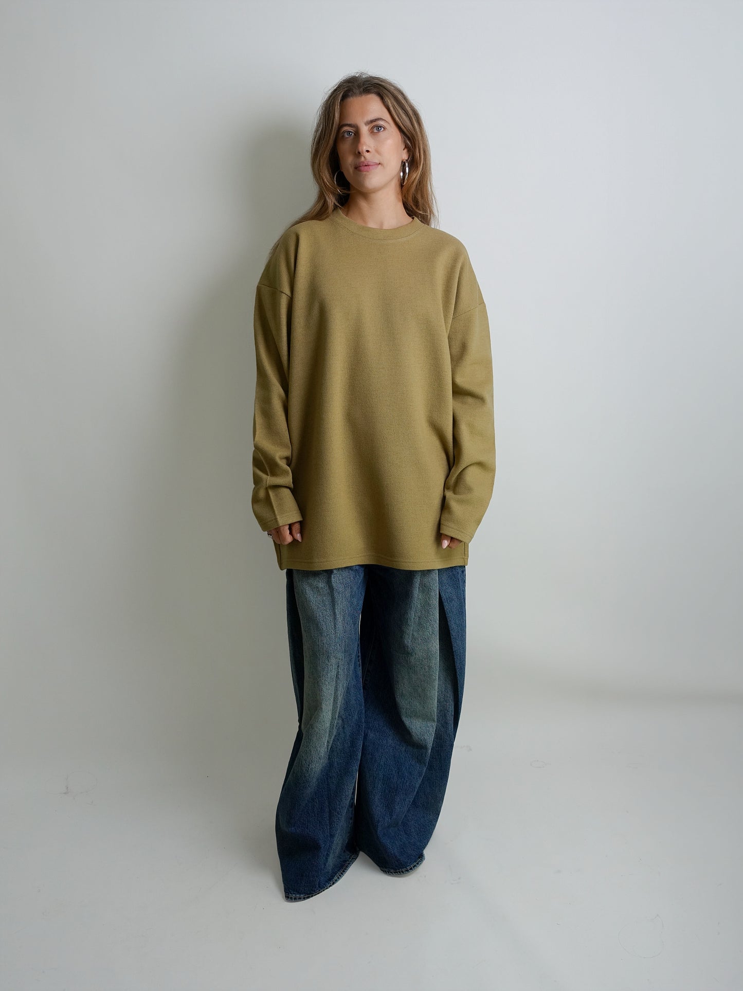 BOY XL LONGSLEEVE KAKI WOOL