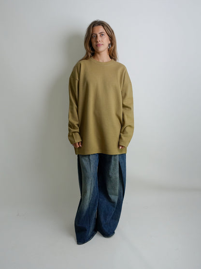 BOY XL LONGSLEEVE KAKI WOOL
