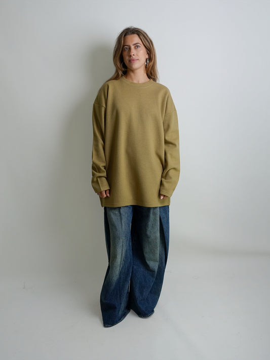 BOY XL LONGSLEEVE KAKI WOOL