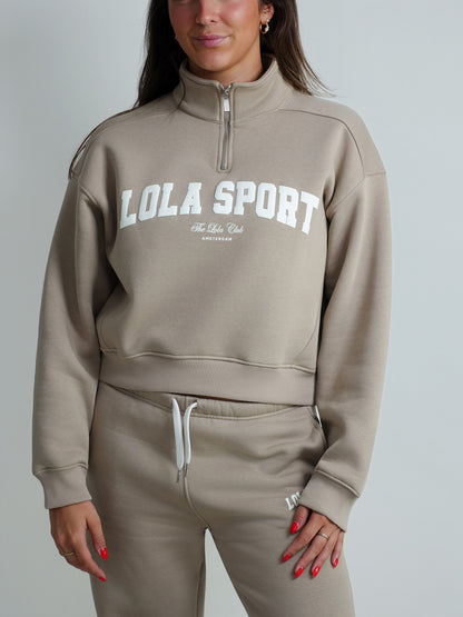 THE LOLA CLUB JAYLA HALF ZIP SAND