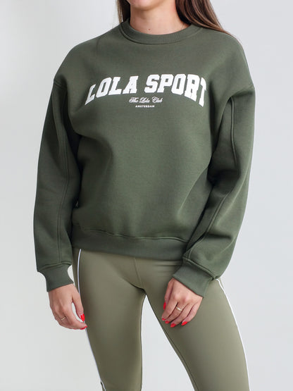 THE LOLA CLUB JAYLA SWEATER ARMY GREEN
