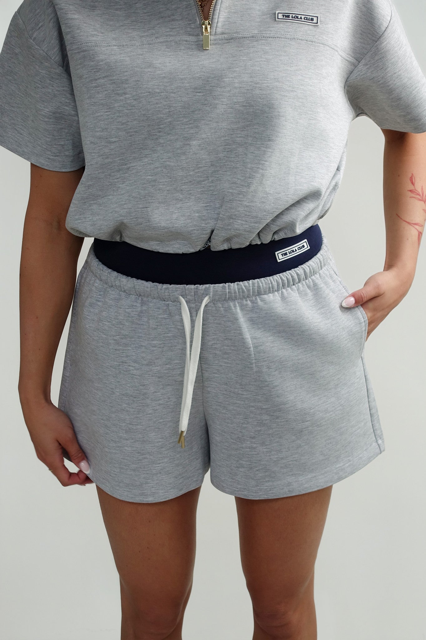 THE LOLA CLUB MILLIE SHORT GREY MELANGE