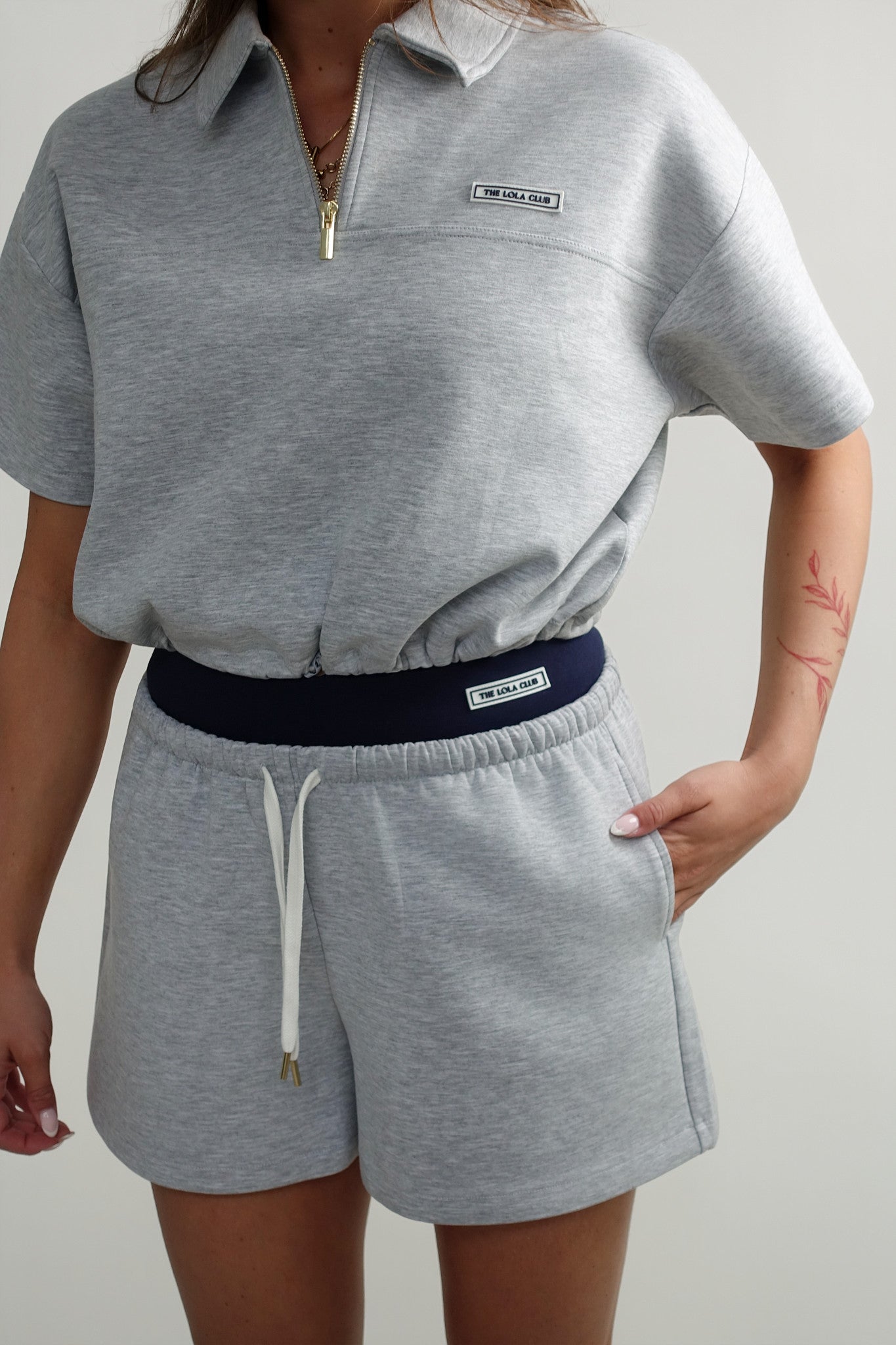 THE LOLA CLUB MILLIE SHORT GREY MELANGE