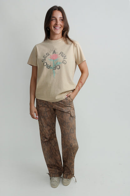 FUTURE HEAVY JERSEY OVERSIZED T-SHIRT SAFARI