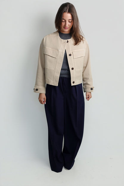 CROPPED UTILITY JACKET CAMEL BEIGE