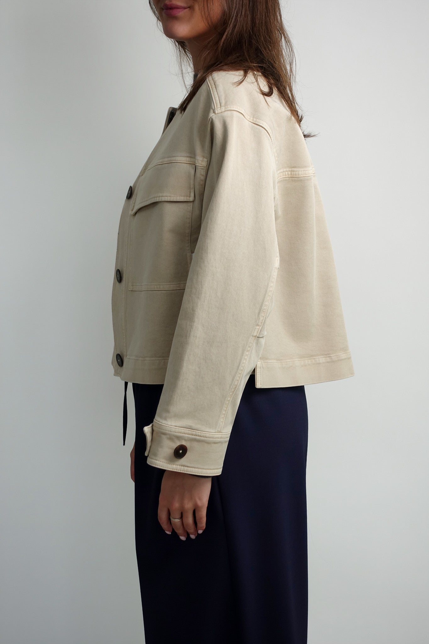 CROPPED UTILITY JACKET CAMEL BEIGE