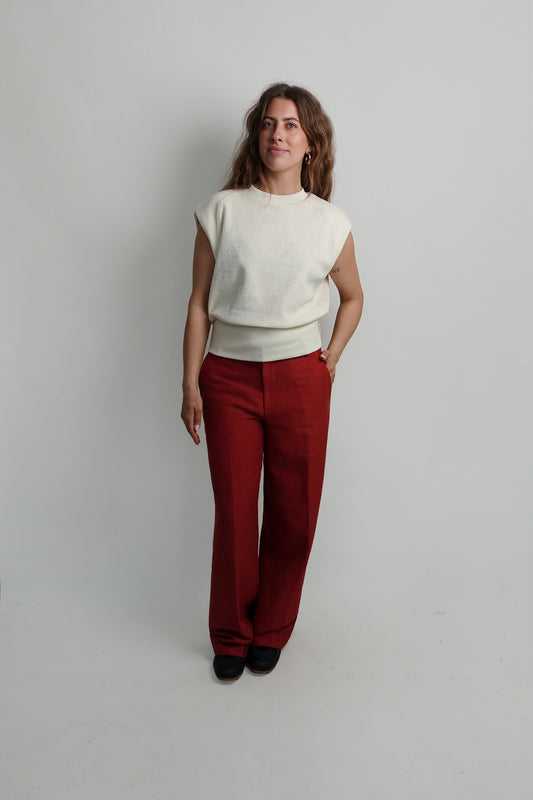 WAISTED CREWNECK WITHERIT BEIGE
