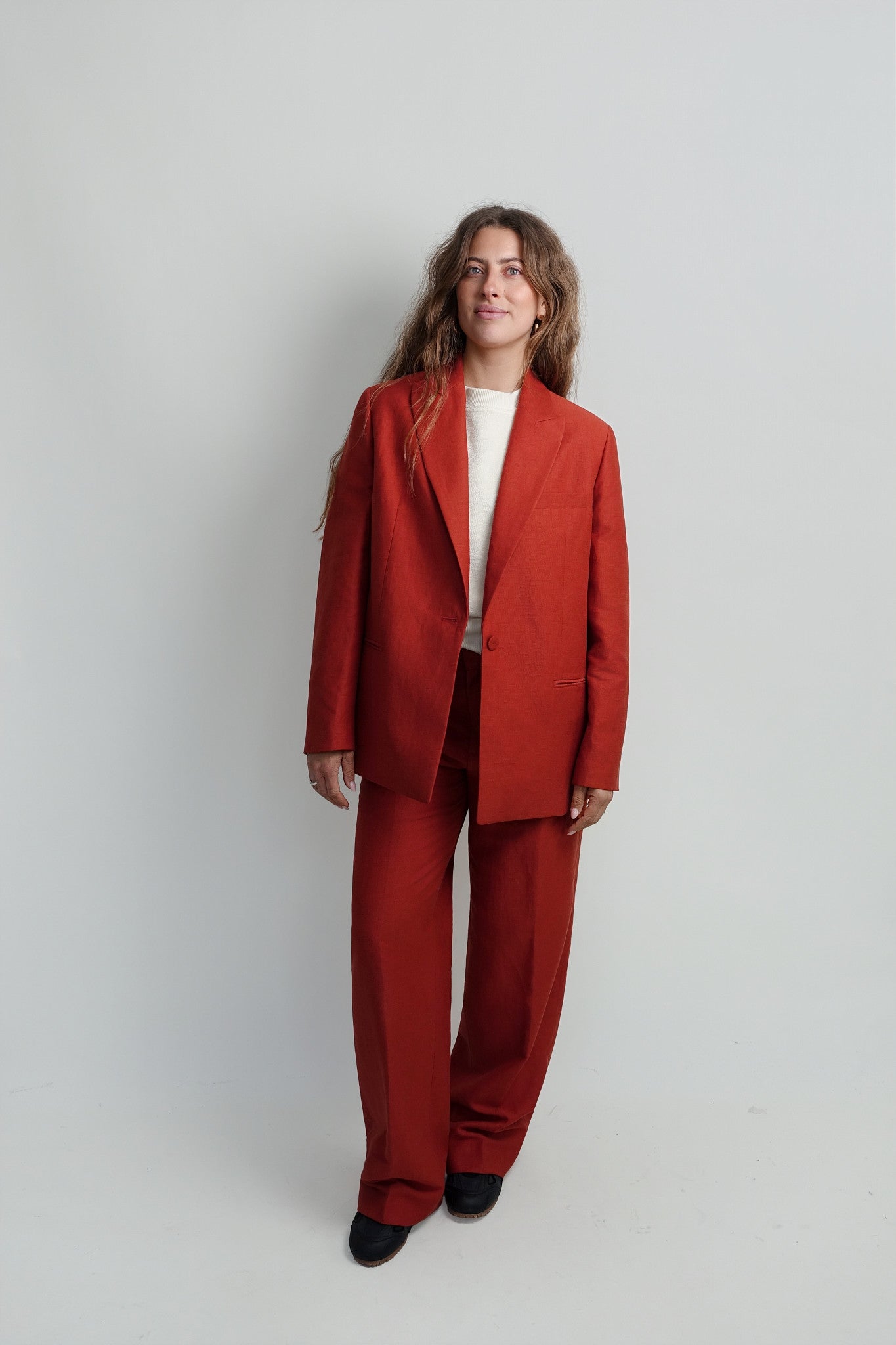 CONTEMPORARY BLAZER BRICK RED