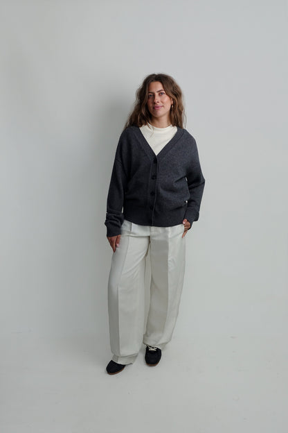 HEAVY CARDIGAN WOOL CASHMERE DARK GREY