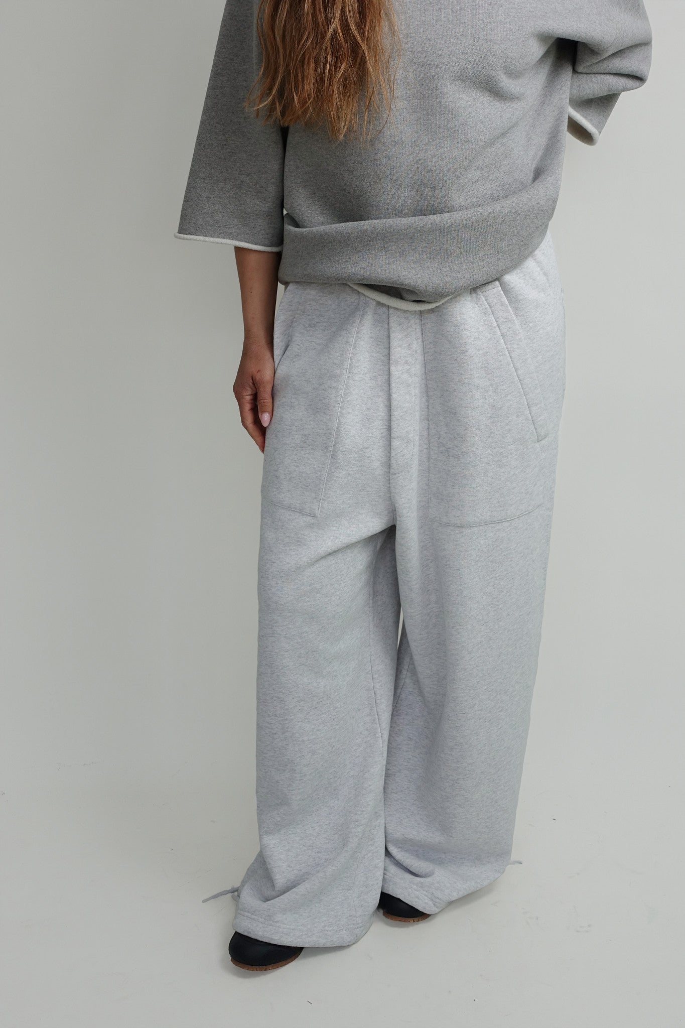 HUGO BAGGY SWEAT PANTS GREY MELANGE