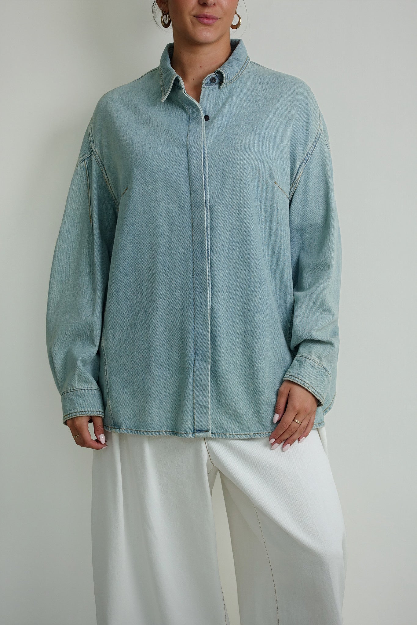 CAMIS DENIM SKIRT ICE BLUE