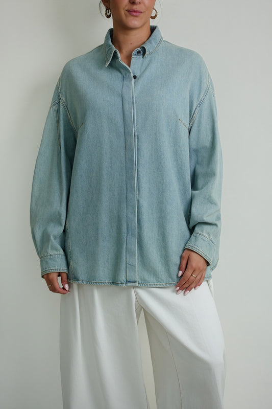 CAMIS DENIM SKIRT ICE BLUE