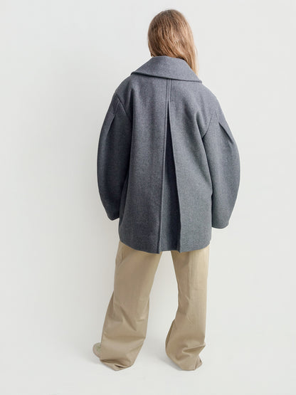 PEACOAT WOOL MIDI COAT PEWTER