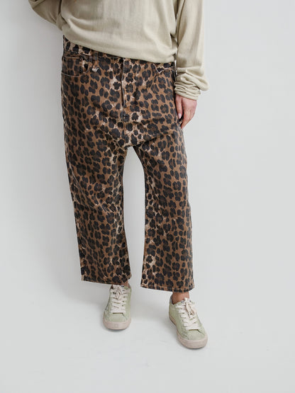 TAILORED DROP STONE WASHED LEOPARD