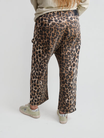 TAILORED DROP STONE WASHED LEOPARD