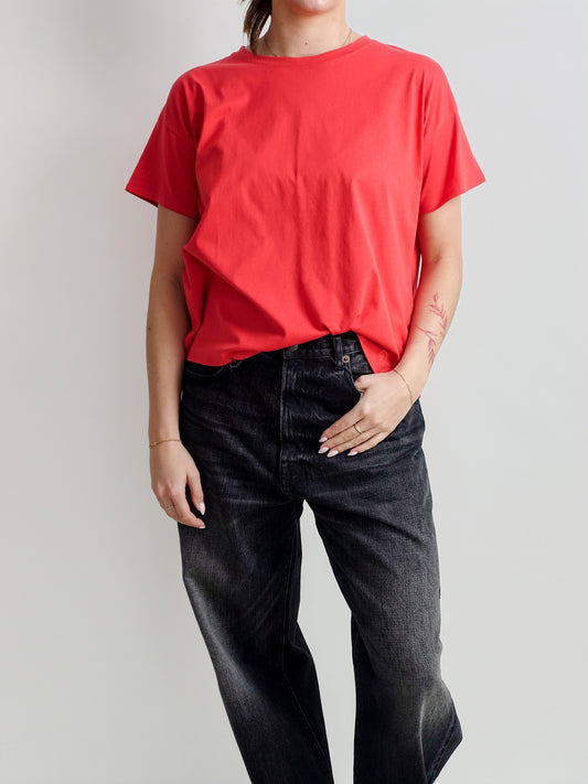 MANCHES COURTES OVERSIZE BASILUZZO TOMATO