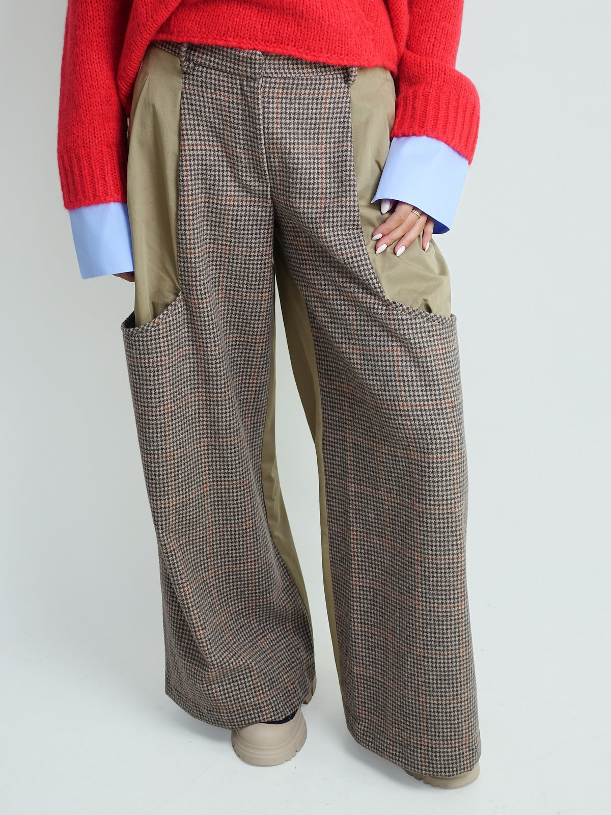 RYAN PANT PIED DE POULE GREY/BLACK/BROWN
