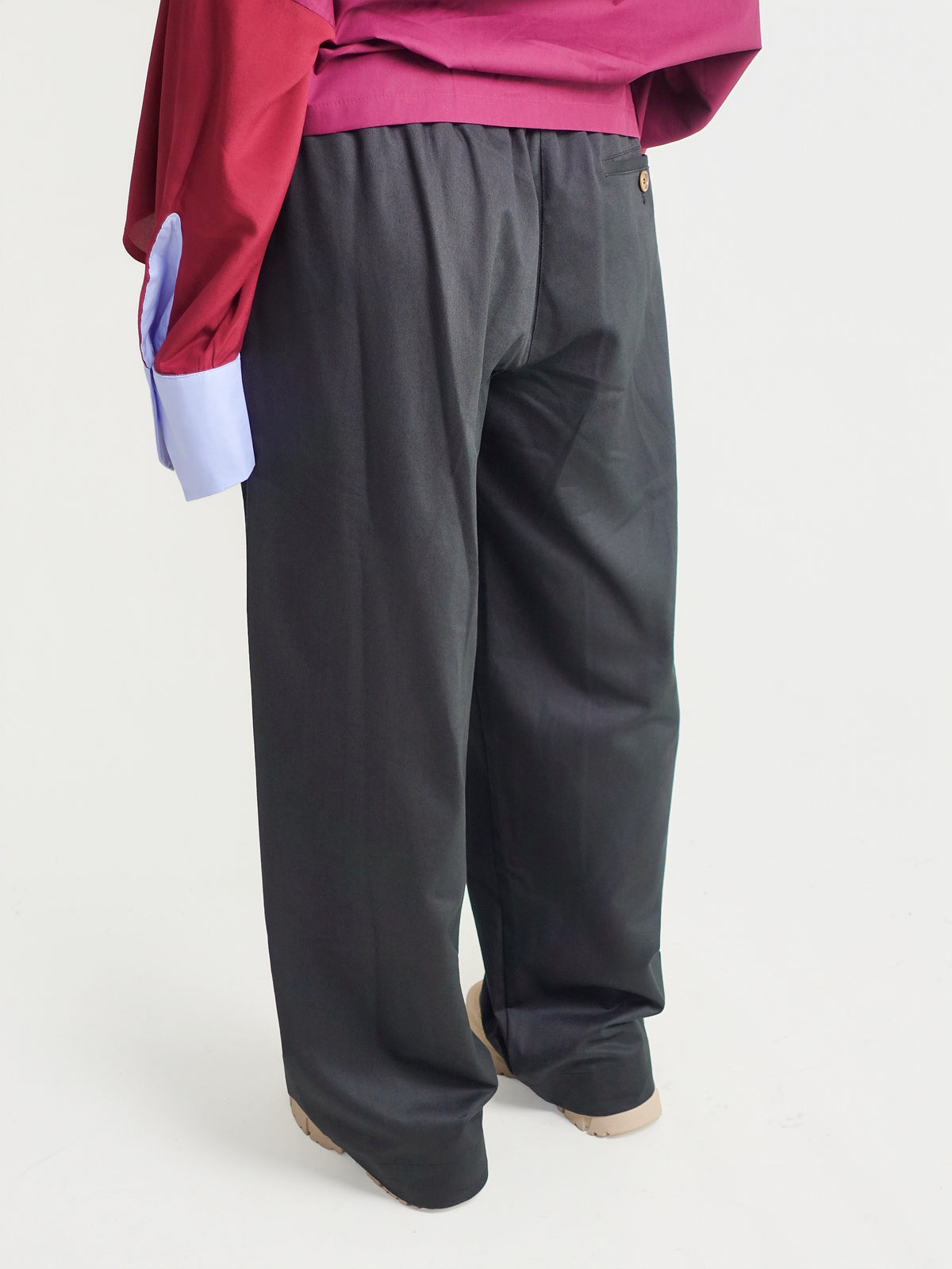 ANDREA DIAGONAL COTTON PANT BLACK