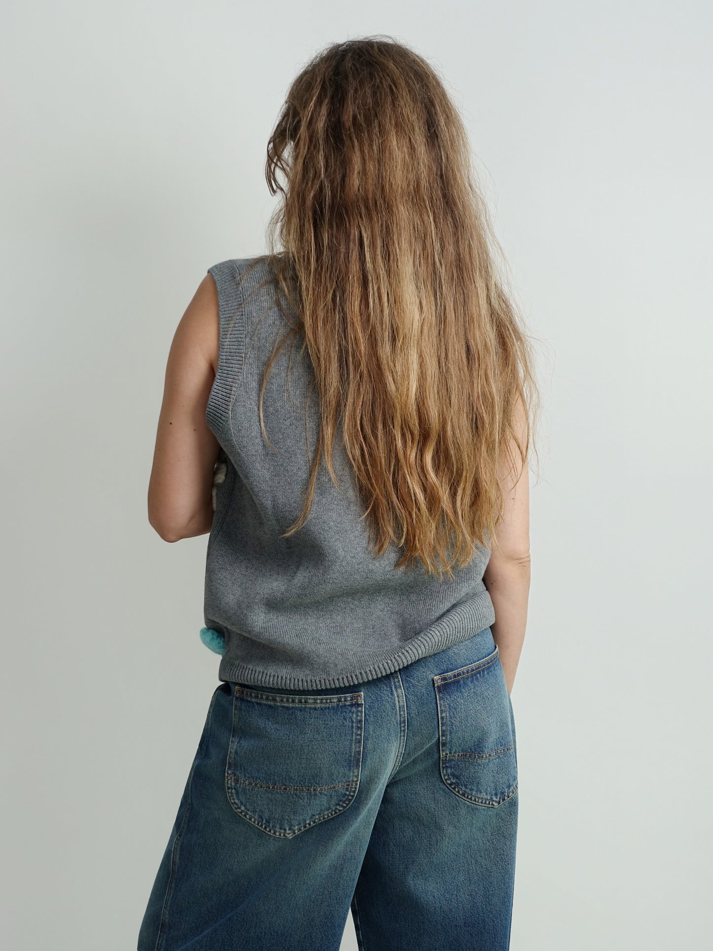 COTTON CASHMERE FLOWER VEST PALOMA