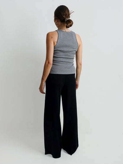 RIBBED TANK COTTON CASHMERE GREY