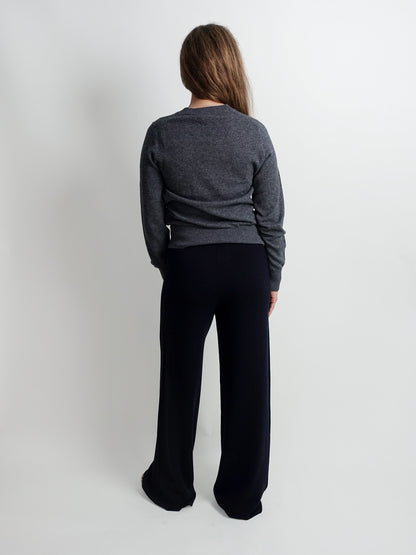 CREW WOOL CASHMERE MID GREY