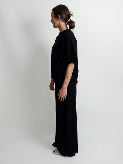 T-SHIRT WOOL CASHMERE BLACK