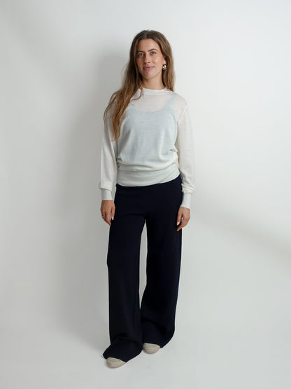 CREWNECK MERINO WOOL OFF WHITE