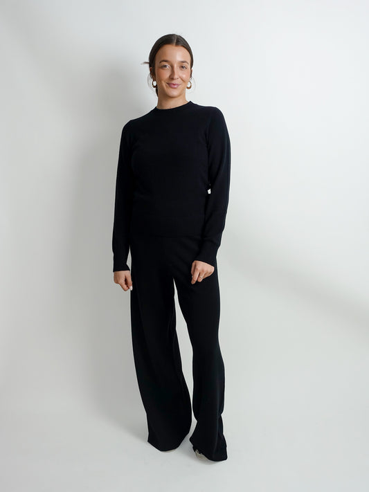 CREW WOOL CASHMERE BLACK