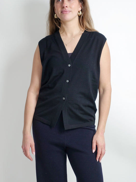 VEST LIGHTWEIGHT MERINO WOOL BLACK 