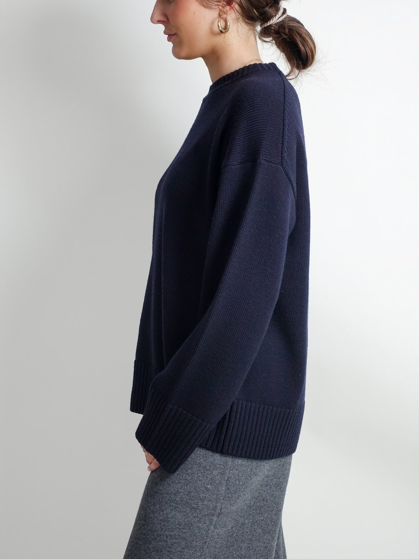 HEAVY CREW MERINO WOOL NAVY 