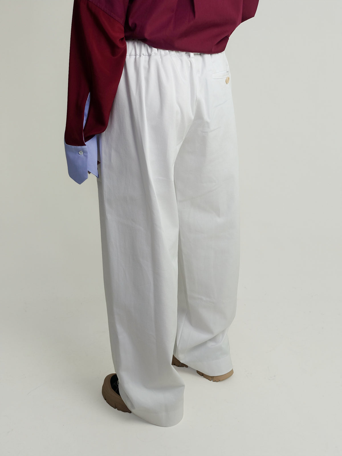 ANDREA DIAGONAL COTTON PANT OPTIC WHITE