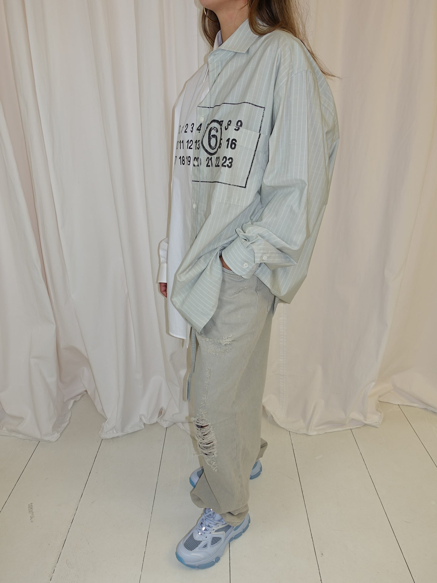 LONG-SLEEVED SHIRT WHITE/IGUANA