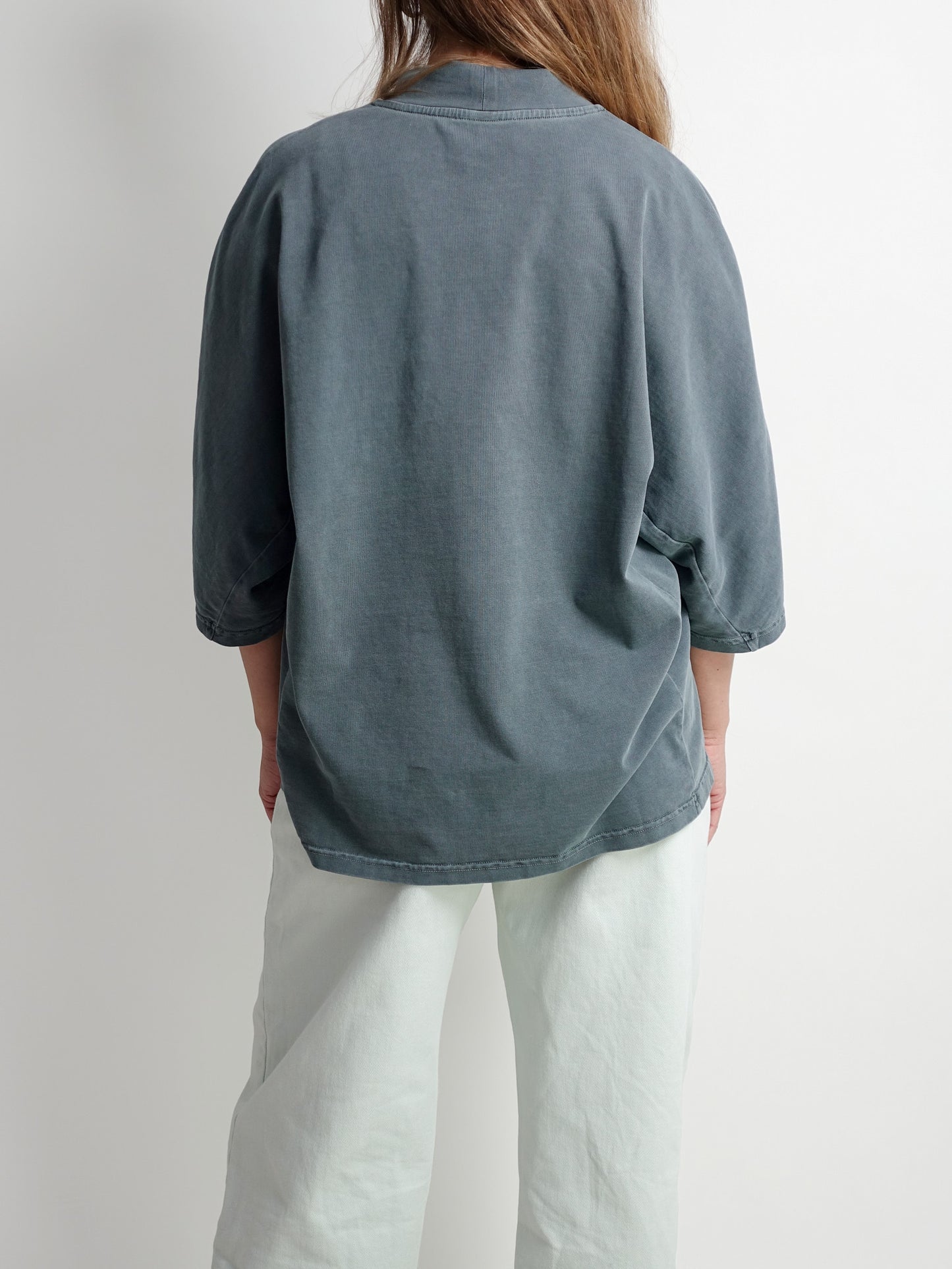 TIRIA GARMENT DYED TURTLENECK T-SHIRT DARK PETROL