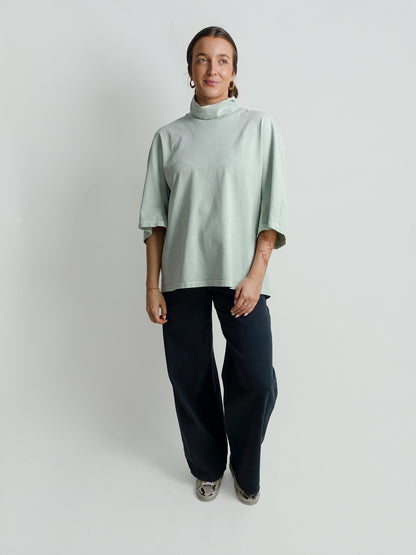 TIRIA GARMENT DYED TURTLENECK T-SHIRT MINT