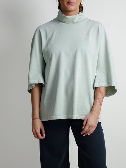 TIRIA GARMENT DYED TURTLENECK T-SHIRT MINT