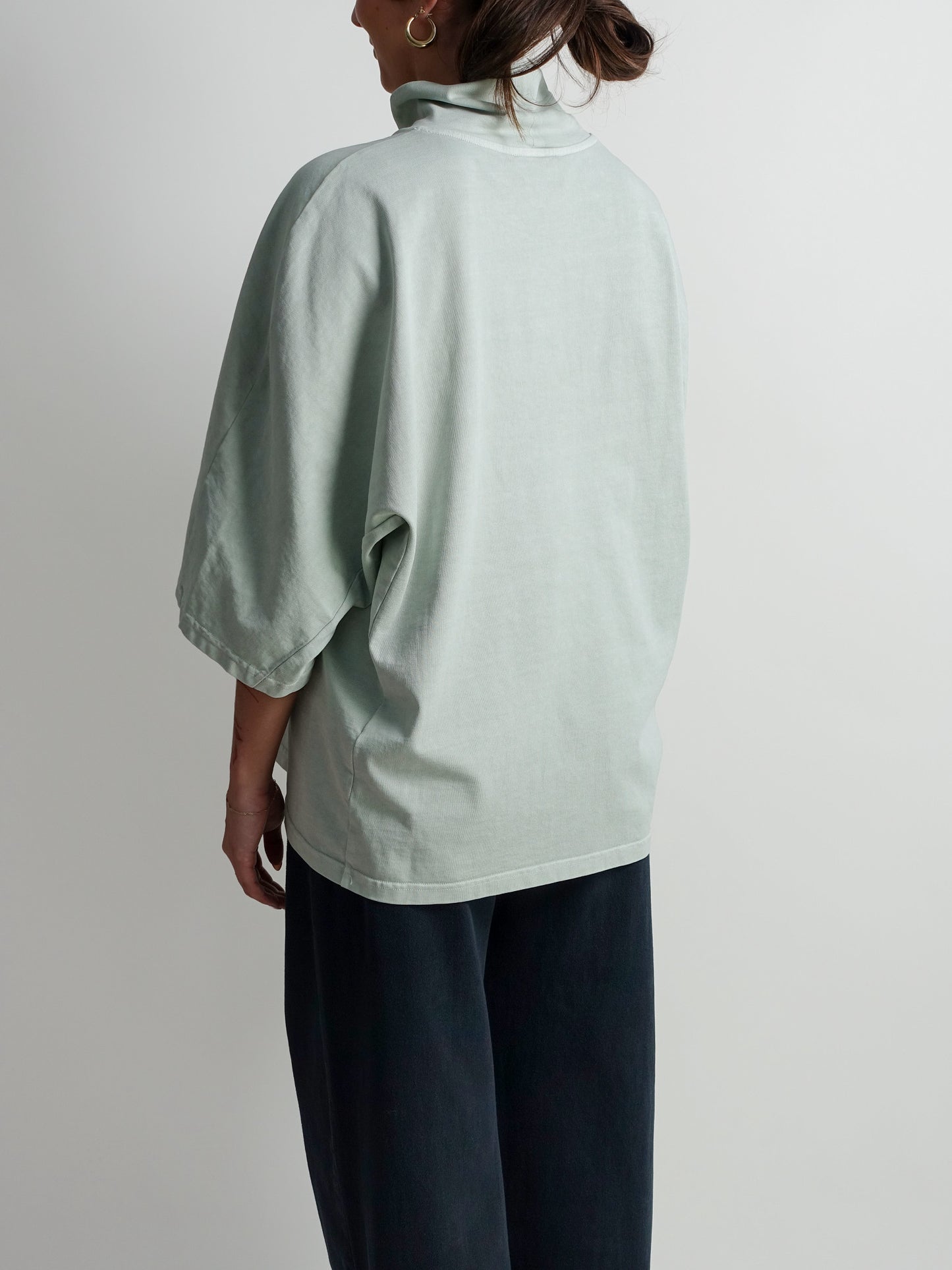 TIRIA GARMENT DYED TURTLENECK T-SHIRT MINT