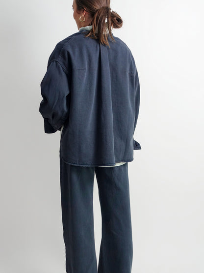 TAROSA OVERSIZED DENIM SHIRT DEEP PETROL