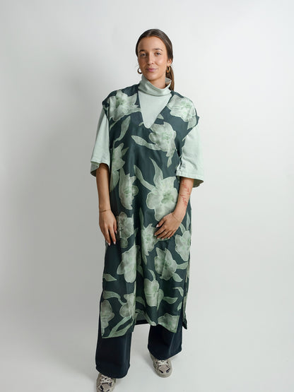 DERALOS ARCHITECTURAL SILK DRESS INK IPOMOEA LARGE