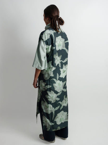 DERALOS ARCHITECTURAL SILK DRESS INK IPOMOEA LARGE